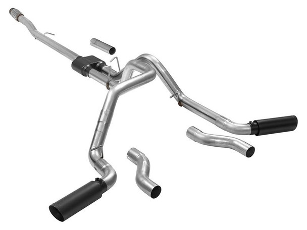 Flowmaster 3" Outlaw Cat-Back Dual Exhaust System w/ Dual Side or Rear Exit, 4" Black Tips  :: 2019-2021 Silverado 1500 5.3L