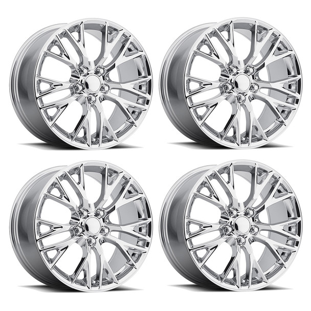 Factory Reproductions FR 22 Z06 Replica Wheels, Chrome, 19x8.5 & 20x10 :: 2014-2019 C7 Corvette Stingray