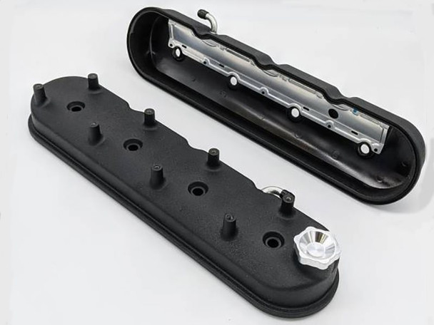 Granatelli Tall Valve Covers With Integral Angled Coil Mounts, Black Wrinkle Finish :: 2010-2015 Camaro SS, ZL1, Z28