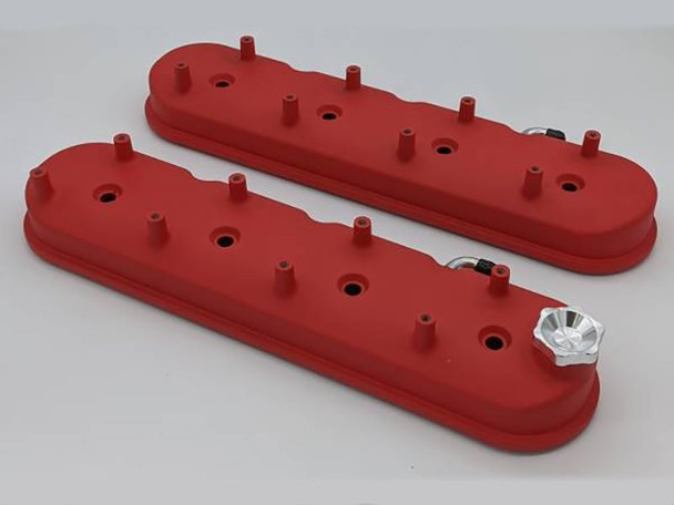 Granatelli Tall Valve Covers With Integral Angled Coil Mounts, Red Wrinkle Finish :: 2010-2015 Camaro SS, ZL1, Z28