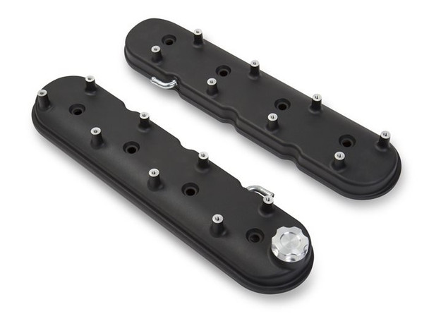 Holley Aluminum LS Valve Covers, Satin Black :: 2010-2015 Camaro V8 & 2006-2013 Corvette