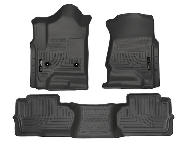 Husky Liners WeatherBeater Front Floor Liners, Black :: 2014-2018 Silverado 1500 Double Cab