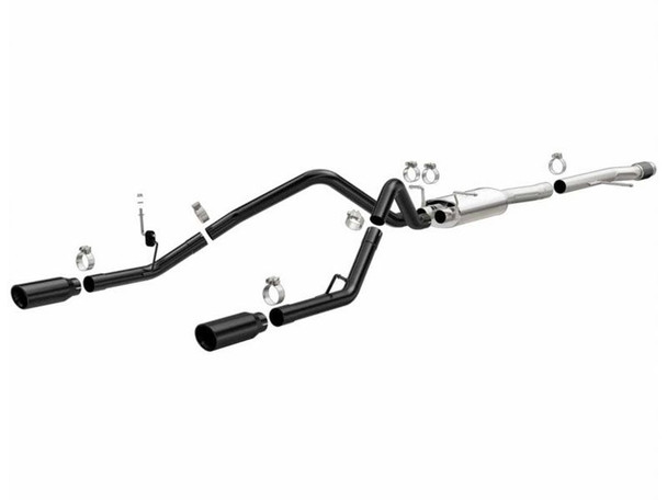 Magnaflow 3" Street Cat-Back Exhaust System, Black Tips, Dual Split Bumper :: 2014-2019* Silverado & GMC Sierra 1500 5.3L