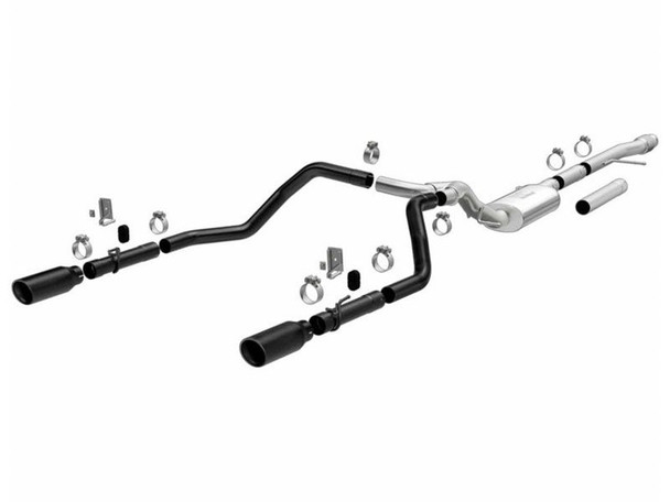 Magnaflow 3" Street Series Cat-Back Performance Exhaust System, Black Tips, Dual Rear Exit :: 2019-2021 Silverado & GMC Sierra 1500 4.3L & 5.3L