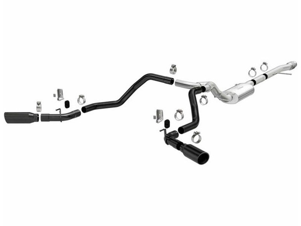 Magnaflow 3" Street Series Cat-Back Performance Exhaust System, Black Tips, Dual Split Rear Side Exit :: 2019-2021 Silverado & GMC Sierra 1500 4.3L & 5.3L