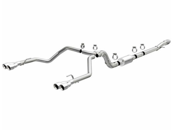 Magnaflow 3.5" Street Series Cat-Back Performance Exhaust System, Polished Dual Tips, Quad Split Rear :: 2019-2021 Silverado & GMC Sierra 1500 6.2L