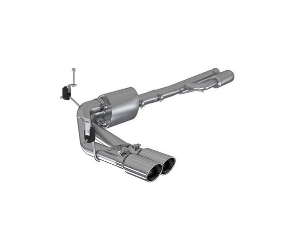 MBRP Installer Series 3" Cat-Back Exhaust System w/ Pre-Axle Dual Outlet, Aluminized Steel :: 2019-2021 Silverado 1500 4.3L, 5.3L