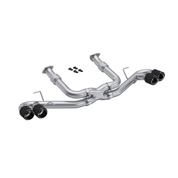 MBRP Armor Pro 3" Dual Cat-Back Exhaust System w/ 4.5" Carbon Fiber Quad Tips, Quad Split Rear Exit :: 2020-2026 C8 Corvette(exhaust)