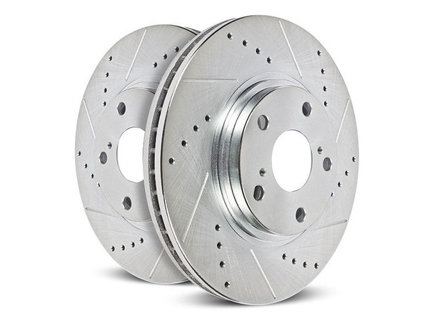 Chevrolet C7 Corvette PowerStop Evolution Drilled, Slotted & Zinc Plated Rear Rotors