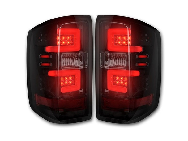 RECON OLED Tail Lights, Smoked Lens :: 2014-2018 Silverado 1500 With OEM Halogen Tail Lights