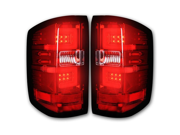 RECON OLED Tail Lights, Red Lens :: 2014-2018 Silverado 1500 With OEM LED Tail Lights