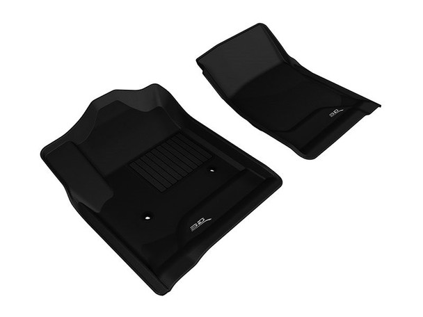 3D MAXpider Kagu All-Weather Floor Liners, Front, Black :: 2014-2018 Silverado - GMC Sierra 1500 Regular Cab