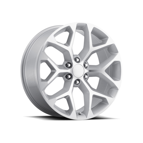 Factory Reproductions FR 59 Snowflake Replica Wheel, Silver Machine Face, 20x9 :: 2014-2022 Silverado 1500
