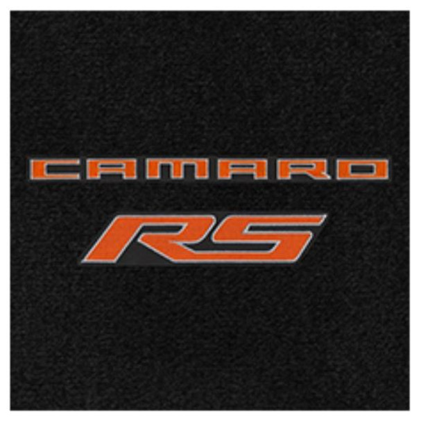 Lloyd 2pc Ultimat Front Floor Mats, Black Mats w/ Orange Camaro RS Logo :: 2010-2015 Camaro