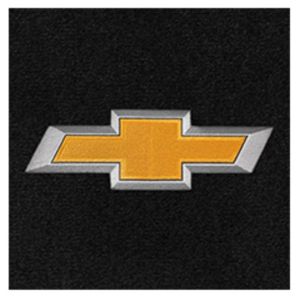 Lloyd 2pc Front Ultimat Floor Mats, Black Mats w/ Gold Chevy Bowtie Logo :: 2016-2023 Camaro