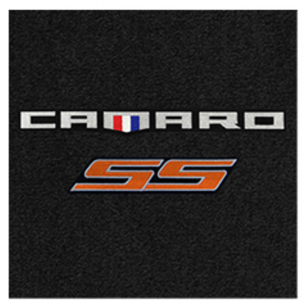 Lloyd 2pc Front Ultimat Floor Mats, Black Mats w/ Orange Camaro SS Logo :: 2016-2023 Camaro