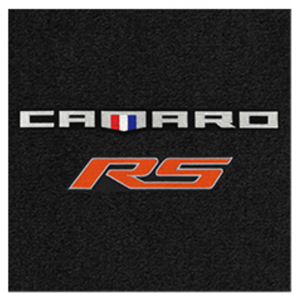 Lloyd 4pc Front Ultimat Floor Mats, Black Mats w/ Orange Camaro SS Logo :: 2016-2023 Camaro