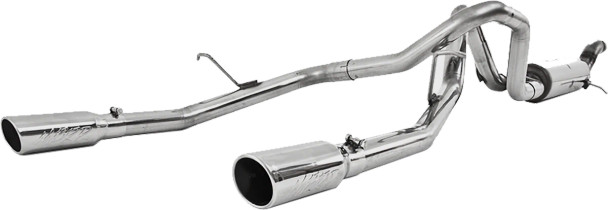 MBRP Armor Plus 3"-2.5" Cat-Back Exhaust System w/ 3.5" Dual Polished Tip, Dual Rear Exit :: 2009-2012 Chevrolet Colorado, GMC Canyon 5.3L, Extended Cab & Crew Cab, Short Bed