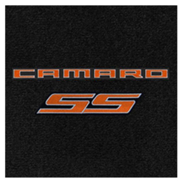 Lloyd Ultimat Trunk Mat, Black Mat w/ Orange Camaro SS Logo :: 2010-2015 Camaro