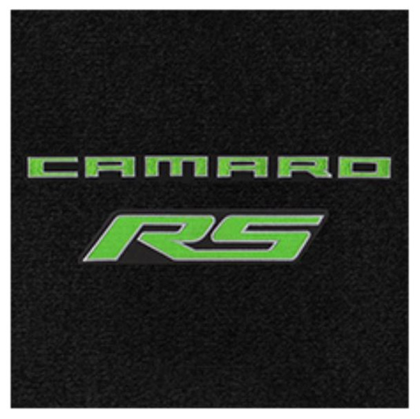 Lloyd Ultimat Trunk Mat, Black Mat w/ Green Camaro RS Logo :: 2010-2015 Camaro