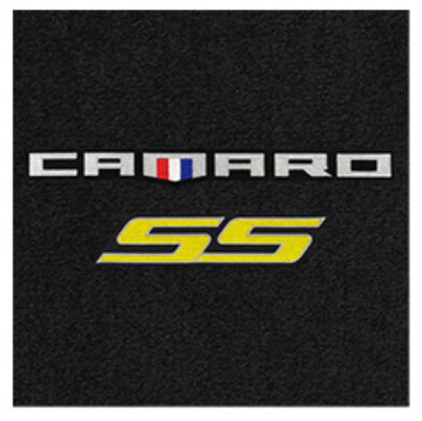 Lloyd Ultimat Trunk Mat, Black Mat w/ Yellow Camaro SS Logo :: 2016-2023 Camaro Coupe