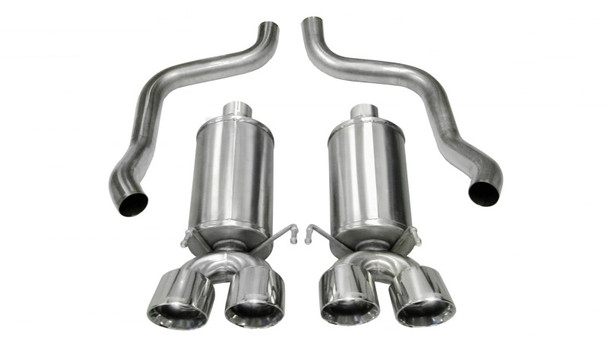 Corsa 2.5" Xtreme Sound Level Axle-Back Exhaust, 3.5" Quad Polished Tips :: 2005-2008 C6 Corvette