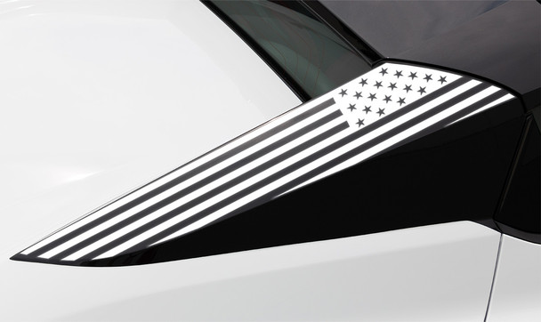 Phastek Straight American Flag Upper Panel Decal, Various Colors :: 2020-2023 C8 Corvette Convertible