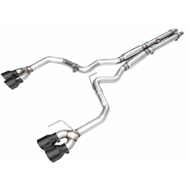 AWE Track Edition 3" Cat-Back Exhaust System w/4" Quad Diamond Black Tips :: 2024 Ford Mustang GT