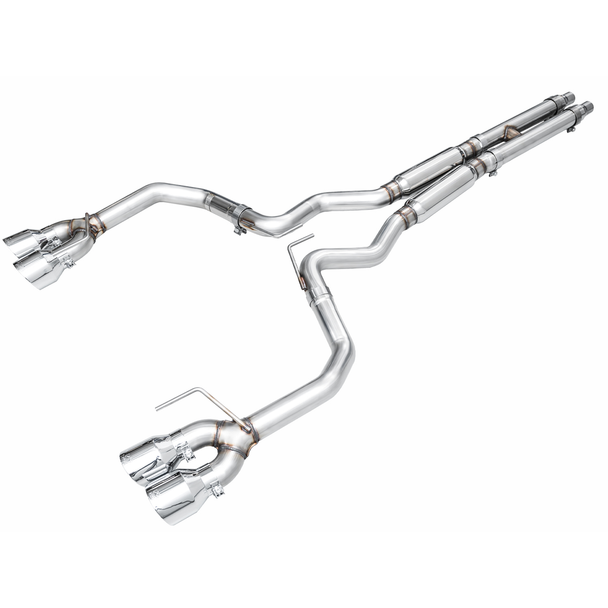 AWE Track Edition 3" Cat-Back Exhaust System w/4" Quad Chrome Tips :: 2024 Ford Mustang GT