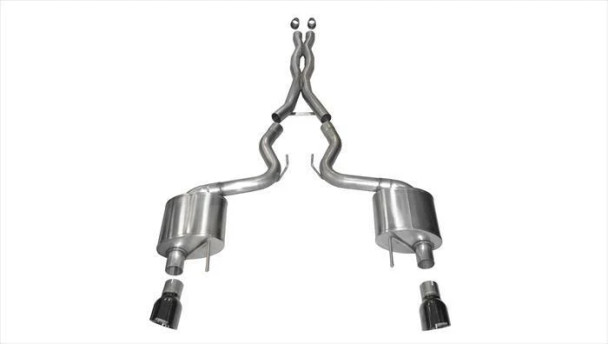 Corsa 3" Sport Cat-Back Exhaust w/ 4.5" Dual Black PVD Tips :: 2015-2017 Ford Mustang GT