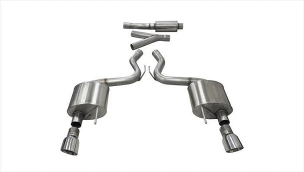 Corsa 2.75" Sport Cat-Back Exhaust w/ 4.5" Dual Polished Tips :: 2015-2023 Ford Mustang Ecoboost w/ Non-Active Exhaust