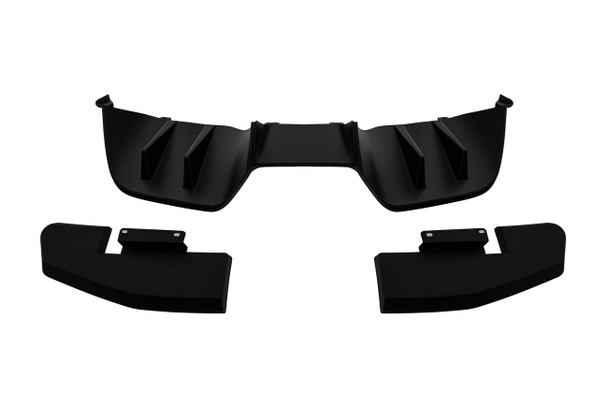 EOS RTR Style 3pc Bumper Diffuser, Matte Black :: 2015-2017 Ford Mustang