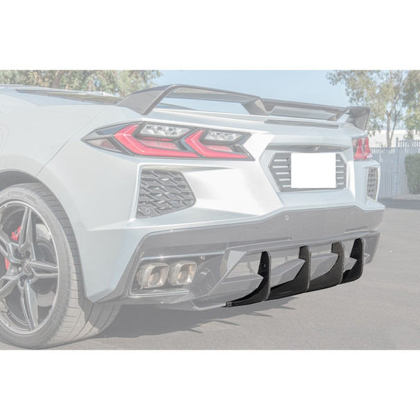 EOS Rear Diffuser Fins Add-On, Carbon Fiber :: 2020-2025 Corvette Stingray & Z51