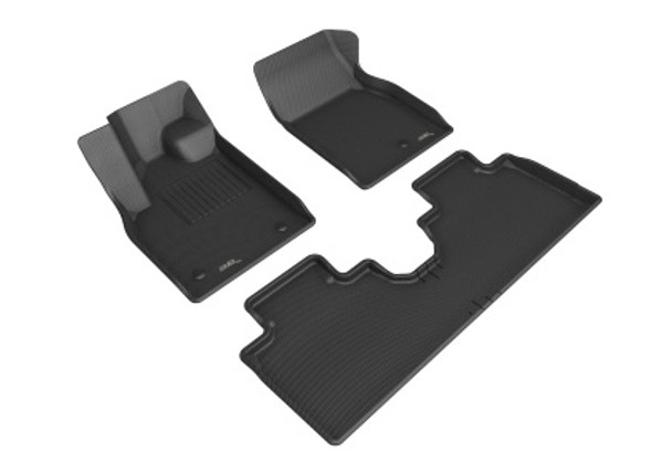 3D MAXpider Kagu All-Weather Floor Liners, Front and Rear, Black :: 2021-2025 Ford Mustang Mach-E