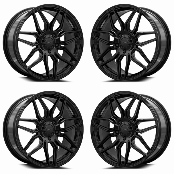 MRR M024 C8 Z06 Replica Wheel Set, Gloss Black, 19x8.5 & 20x11 :: 2020-2025 C8 Corvette