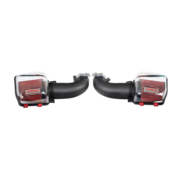 Corsa Closed Box Matte Carbon Fiber Air Intake w/ DryTech Filters :: 2024-2026 Ford Mustang GT & Dark Horse