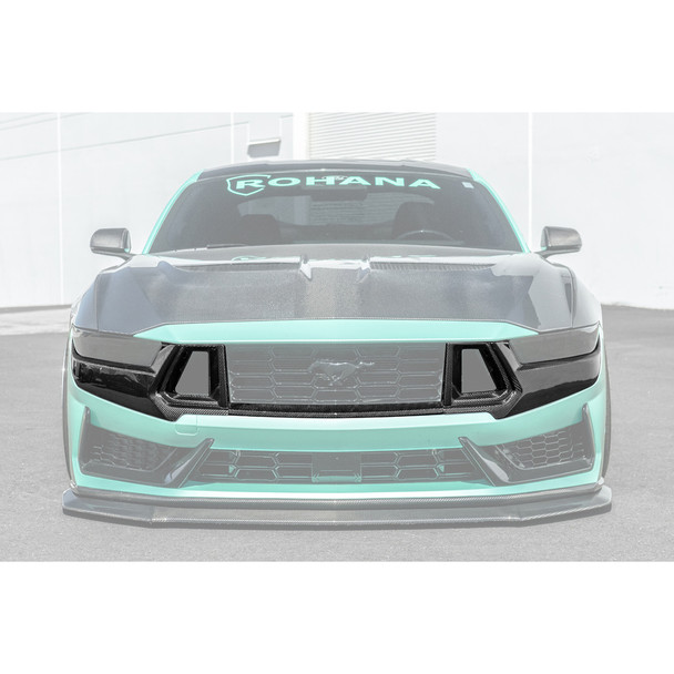 EOS Front Upper Grille Trim, Carbon Fiber :: 2024-2025 Ford Mustang Dark Horse