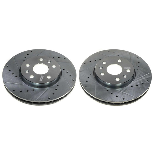 PowerStop Evolution Drilled, Slotted & Zinc Plated Front Rotors :: 2020-2024 Corvette Stingray Non-ZR1