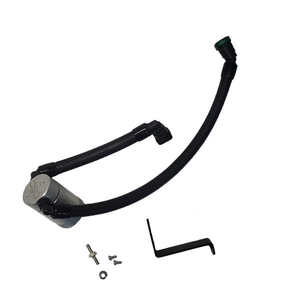 J&L OSC 3.0 Oil Separator, PCV Side, Clear/Satin Anodized :: 2024-2025 Mustang GT & Darkhorse w/ Whipple Supercharger