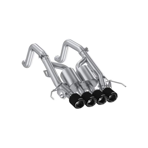 MBRP Armor Pro 3" Dual Muffler Axle-Back Exhaust System w/ 4" Quad Carbon Fiber Tips, Active Profile :: 2014-2019 C7 Corvette