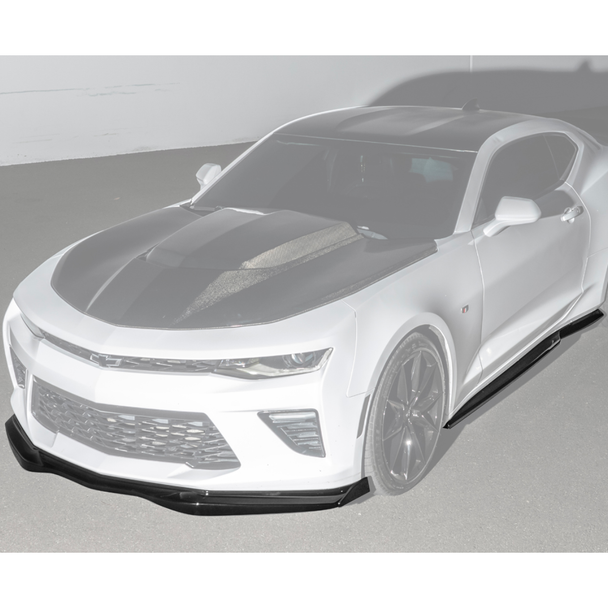 6th Gen Camaro T6 Side Skirts & Front Splitter w/ Side Winglets, Gloss Black :: 2016-2024 Camaro SS & 2019-2024 Camaro LS & LT