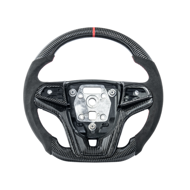 5th Gen Camaro Carbon Fiber Steering Wheel w/ Button Cover, Alcantra Grips :: 2012-2015 Camaro
