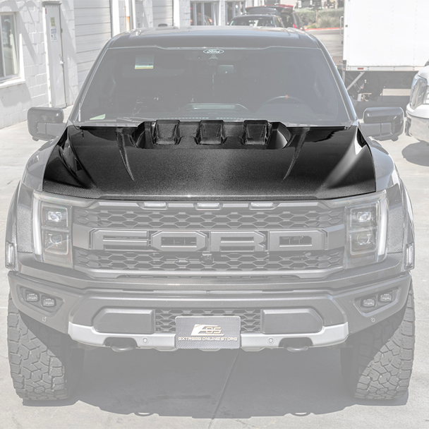 Ford F-150 Hood w/ Vent Scoop, Carbon Fiber :: 2021-2026 Ford F-150 Raptor