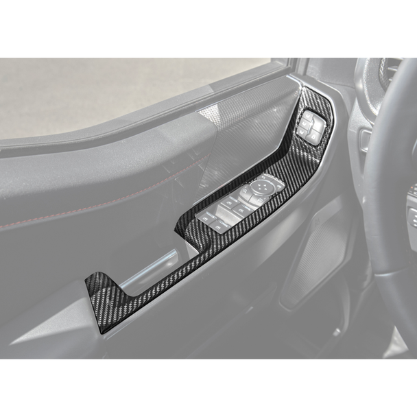 Ford F-150 Front Window Switch Covers, Carbon Fiber :: 2021-2026 Ford F-150