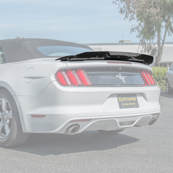 S550 Mustang GT350-Style Track Package Rear Spoiler w/ Wicker Bill, Gloss Black :: 2015-2023 Ford Mustang