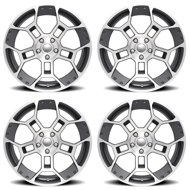 FR 701F  GT-D Replica Wheel Set, Satin Gunmetal Machine Face, 19x10 +35 :: 2015-2026 Mustang
