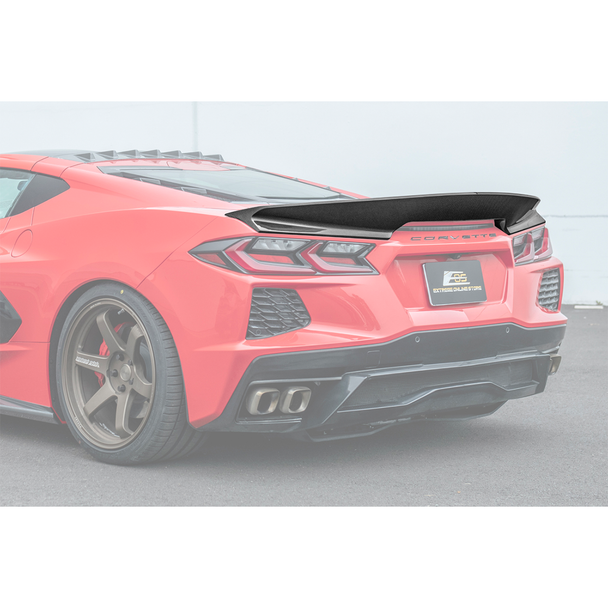 C8 Corvette Rear Ducktail Wing Spoiler, Hydro-Dipped Carbon Fiber :: 2020-2026 C8 Stingray & Z51