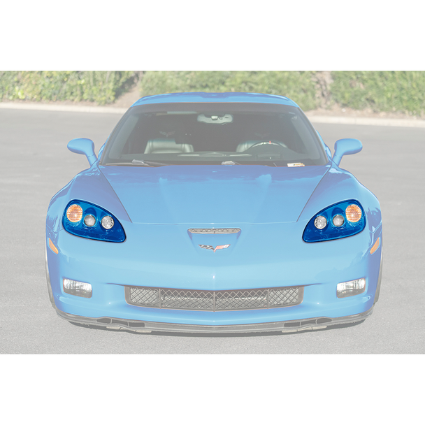 C6 Corvette HID Headlights, LeMans Blue Housing w/ Clear Lens :: 2005-2013 C6 Corvette