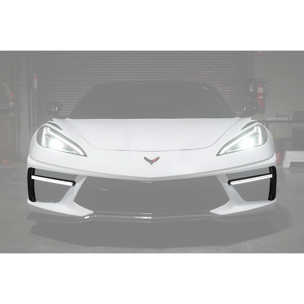 C8 Corvette Sequential LED DRL Light Bar Bezel Insert, Carbon Flash Metallic :: 2020-2026 C8 Corvette Stringray & Z51