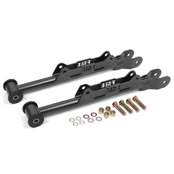 BMR Non-Adjustable DOM Rear Lower Control Arms w/ Delrin Bushings, Black Hammertone :: 2010-2015 Camaro